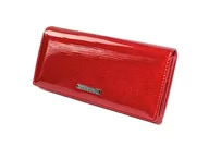 Portfele - Portfel Damski Skórzany GREGORIO Skóra Licowa Lakierowana Duży Z Suwakiem Zapinka Wewnątrz LN-102 CZERWONY 19 x 10 x 3,5 [cm] - miniaturka - grafika 1