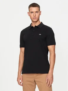 Gant Polo Shield 2220 Czarny Slim Fit - Koszulki męskie - miniaturka - grafika 1
