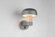 Lampy ogrodowe - Fraser kinkiet zewnętrzny z czujnikiem ruchu 1xE27 szary/jasne drewno 262569135 - miniaturka - grafika 1