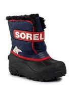 Buty dla dziewczynek - Sorel Śniegowce Childrens Snow Commander NC1960 Granatowy - miniaturka - grafika 1