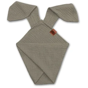 Pieluszka Dou Dou Bunny Z Organicznej Bio Bawełny Gots Cozy Muslin With Ears 2In1 Dark Oak Hi Little One - Chusty do noszenia dzieci - miniaturka - grafika 1