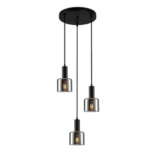 Italux Santia lampa wisząca 3-punktowa czarna/dymiona PND-65342-3A-BK+SG PND-65342-3A-BK+SG - Lampy sufitowe - miniaturka - grafika 1