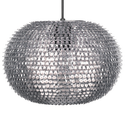 Lampy sufitowe - Beliani Lampa wisząca Lampa wisząca metalowa srebrna REINE 25832 - miniaturka - grafika 1