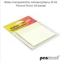 Penword Notes transparentny samoprzylepny 75x75mm 50K - Szkolne artykuły papiernicze - miniaturka - grafika 1