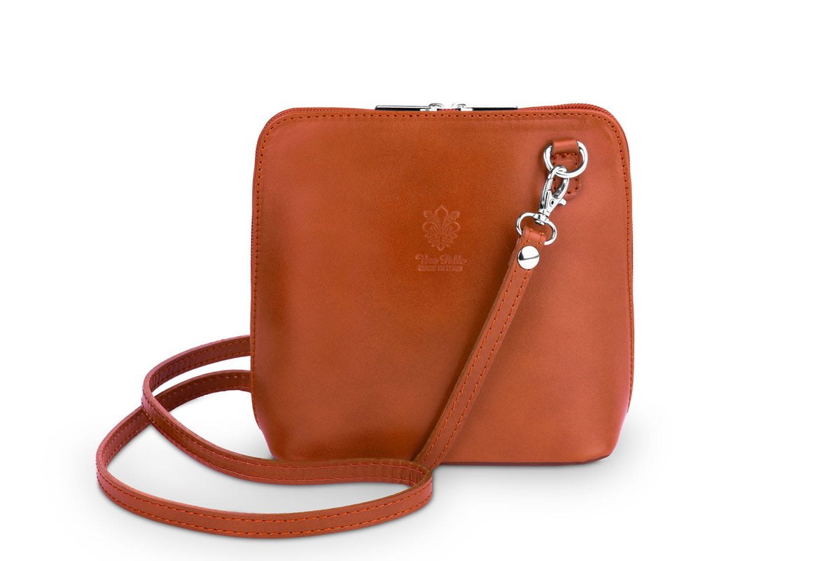 Torebka Skórzana listonoszka Vera Pelle Mini Ruda