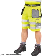 Odzież robocza - R.E.I.S. LHFMNXTS - spodnie ochronne do pasa - krótkie - żółto-stalowo-czarny L - miniaturka - grafika 1