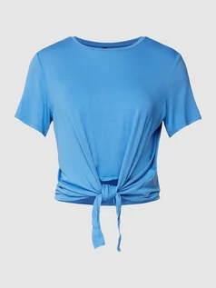 Koszulki i topy damskie - T-shirt z wiązanym detalem model ‘NEORA’ - grafika 1