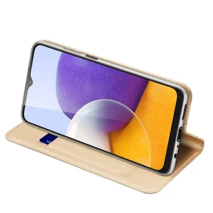 Dux Ducis Skin Pro kabura etui pokrowiec z klapką Samsung Galaxy A22 4G złoty - Etui i futerały do telefonów - miniaturka - grafika 6