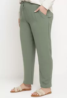 Spodnie damskie - Miętowe Casualowe Spodnie z Elastyczną Gumką w Pasie z Wsuwanymi Kieszeniami Mousesa - grafika 1