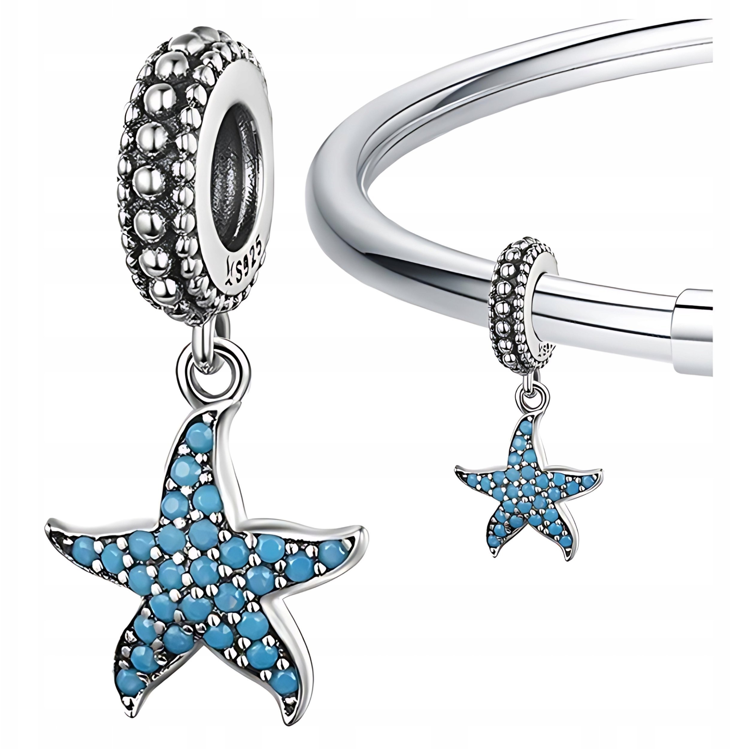 Ivybands CHARMS ROZGWIAZDA srebro pr 925 zawieszka koralik ocean kolorowe cyrkonie