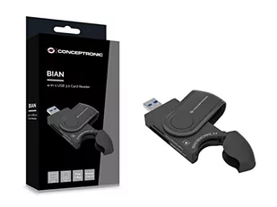 CONCEPTRONIC BIAN04B czytnik kart USB 3.0 4 w 1, SD/SDHC/SDXC x 2, Micro SD/T-Flash x 2 - Czytniki kart pamięci - miniaturka - grafika 1