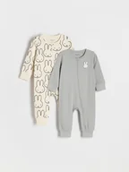 Pajacyki dla niemowląt - Reserved - Bawełniany pajacyk 2 pack Miffy - ciemnoszary - miniaturka - grafika 1