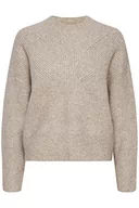 Swetry damskie - ICHI IHMYLLE LS2 sweter damski, 1304011/Oatmeal Melange, XXL - miniaturka - grafika 1