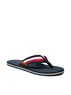 Klapki i japonki damskie - Tommy Hilfiger Japonki Corporate Hilfiger Beach Sandal FM0FM03380 Granatowy - grafika 1