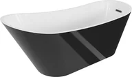 Wanny - Mexen Alta wanna wolnostojąca 170 x 75 cm, biała/czarna, przelew gun metal szczotkowany - 52141707575-95 - miniaturka - grafika 1