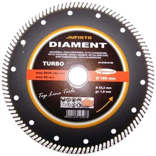 Tarcza diamentowa TURBO 180 x 1,8 x 22,2 mm Jufisto - Tarcze do pił - miniaturka - grafika 1