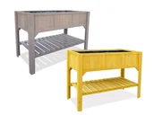 Donice - HABAU Podwyższona grządka z półką, z folią do sadzenia, 117 x 90 x 59 cm, stabilna konstrukcja drewniana - miniaturka - grafika 1