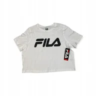 Bluzki damskie - Biała bluzka damska krótki rękaw FILA XL - miniaturka - grafika 1
