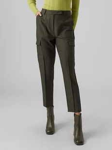 Vero Moda Bojówki "Vmnyla" w kolorze ciemnozielonym - Spodnie damskie - miniaturka - grafika 1