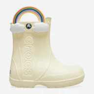 Buty dla dziewczynek - Kalosze dziecięce dla dziewczynki Crocs Handle It Rainbpw Rain Boot Kids 210026-76O 24-25 Mleczne (196265679607) - miniaturka - grafika 1