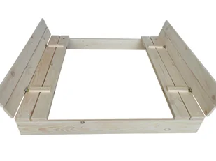 Piaskownica drewniana z ławeczka 200x200x20 - Place zabaw - miniaturka - grafika 1