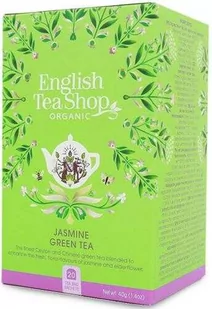 Herbata ZIELONA Z JAŚMINEM I DZIKIM BZEM BIO (20 x 2 g) 40 g English Tea Shop Organic - Herbata - miniaturka - grafika 1