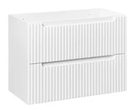 Szafki łazienkowe - Biała ryflowana szafka łazienkowa z szufladami B2-B10 - miniaturka - grafika 1