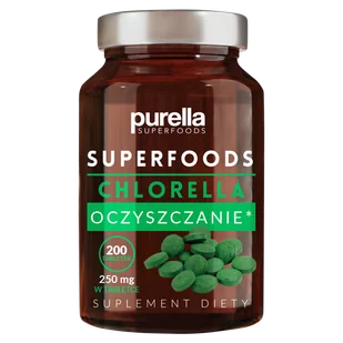 Purella Superfoods Chlorella Oczyszczanie, 200 tabletek - Odchudzanie i oczyszczanie - miniaturka - grafika 1