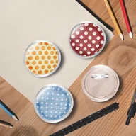 Biżuteria - akcesoria - Przypinki z zapięciami, akryl, 58 mm, 100 sztuk - miniaturka - grafika 1