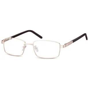 Męskie oprawki korekcyjne zerówki okulary prostokątne metalowe 659D Złote - Okulary korekcyjne, oprawki, szkła - miniaturka - grafika 1