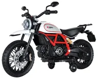 Samochody i pojazdy dla dzieci - OCIE OCIE rechargeable motorcycle Ducati Scrambler desert sled, white, 8892 - miniaturka - grafika 1