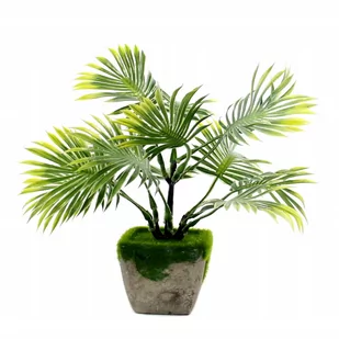 Ozdobna Roślina Kwiat W Doniczce Palma 28cm - Sztuczne kwiaty - miniaturka - grafika 1