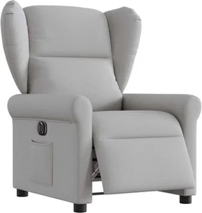 vidaXL Elektryczny fotel rozkładany Cloud Grey Fabric - Fotele - miniaturka - grafika 1