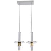 Lampy sufitowe - Amplex Alvito lampa wisząca 2x25W biała/złota 8149 - miniaturka - grafika 1