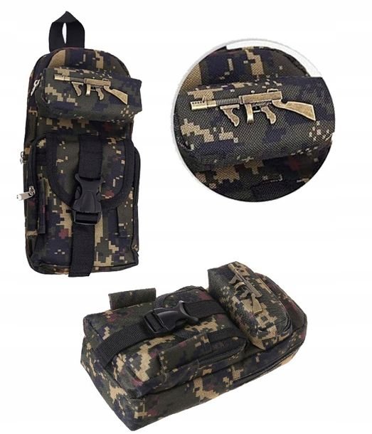 Piórnik Do Szkoły Dla Chłopca 3d Wojskowy Plecak Moro Kamuflaż Pistolet
