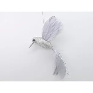 Zawieszka ptak 13 x 3 x 10 cm srebrny - Ozdoby bożonarodzeniowe - miniaturka - grafika 1