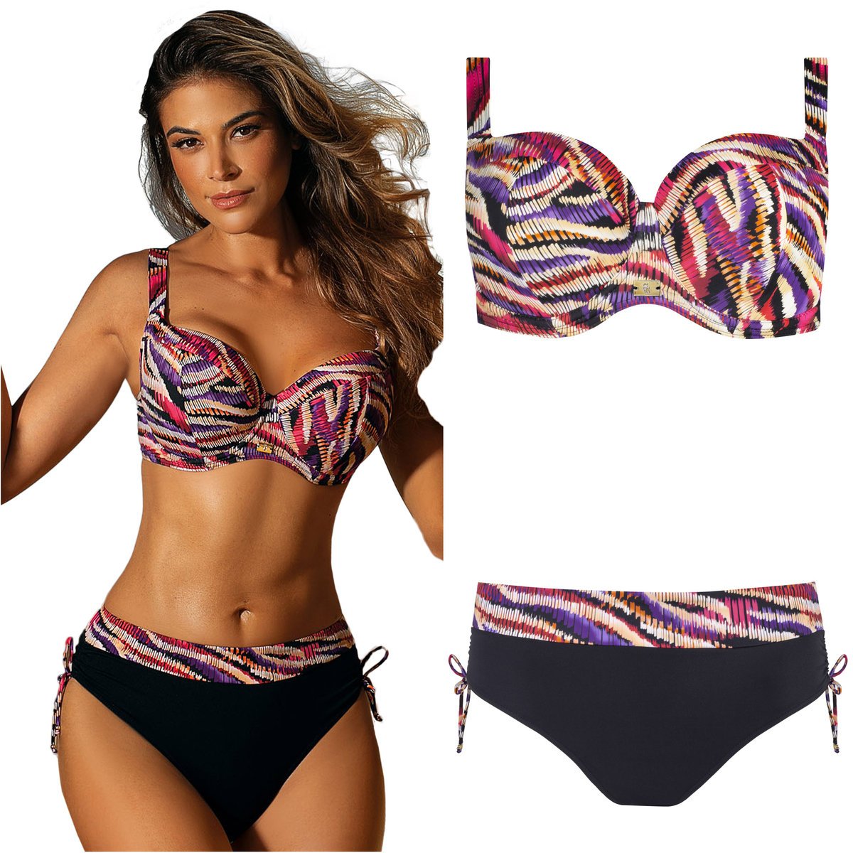 Strój kąpielowy dwuczęściowy wysoki stan SELF 995 Cappadocia 3 38G/M 70G