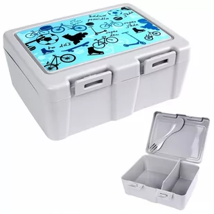 Pojemnik śniadaniowy z przegrodą na śniadanie sałatkę lunchbox sztućce śniadaniówka sport 1 l kod: O-154037 - Lunch boxy - miniaturka - grafika 1