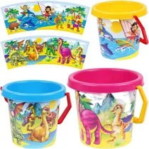 Wiaderko do piasku 16cm Dinozaury MAKSIK TEH3121 - Zabawki do piasku - miniaturka - grafika 1