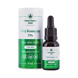 SENSI HEMP Olejek CBD 5% (Olej konopny dekarboksylowany) 15ml - Suplementy naturalne - miniaturka - grafika 1