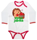 Body dla niemowląt - Body dziecięce Wesoły Jeż Z Czerwonymi Jabłkami Na Dzień Jabłka 86/92 - miniaturka - grafika 1
