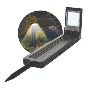Wbijana lampa ogrodowa MILIA zasilanie solarne BARWA ZIMNOBIAŁA słupek IP44 - Lampy ogrodowe - miniaturka - grafika 1