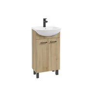 Szafki łazienkowe - Szafka stojąca Novelty z umywalką D45 buk truflowy - miniaturka - grafika 1