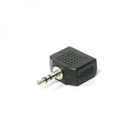 Kable - Audio rozgałęziacz, Jack (3,5mm) M - 2x Jack (3.5mm) F, stereo, czarna - miniaturka - grafika 1