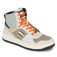 Półbuty męskie - Sneakersy Tommy Jeans Tjm Basket Mid Leather EM0EM01258 Bleached Stone AEV - miniaturka - grafika 1
