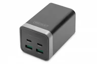 Ładowarki do telefonów - Ładowarka sieciowa uniwersalna, zasilacz GaN, 4 porty 2x USB-C 2x USB-A PD 3.0 150W Czarna - miniaturka - grafika 1