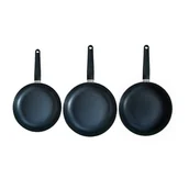 Zestawy garnków i patelni - Zestaw patelni MG Home Bueno, 3 elementy, czarne - miniaturka - grafika 1