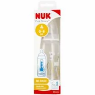 Butelki dla niemowląt - Nuk Butelka z wskaźnikiem temp. 0-6m First Choice popielata 10741926 300 ml - miniaturka - grafika 1