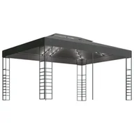Altany ogrodowe - vidaXL Altana ze sznurem lampek, 3x4 m, antracytowa! 3070308 - miniaturka - grafika 1