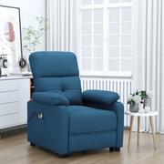 Stoły i łóżka do masażu - vidaXL Elektryczny fotel masujący, niebieski, tkanina - miniaturka - grafika 1